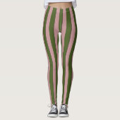 Leggings Motifs classiques Moss vert et rose (Devant)
