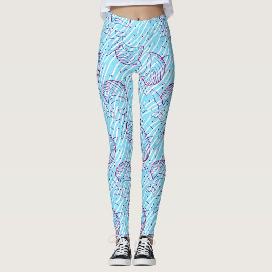 Leggings Motifs de baleine bleue (Devant)