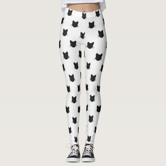Leggings Motifs de chats noirs (Devant)
