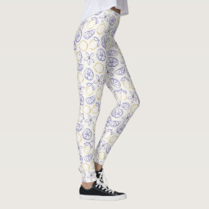 Leggings Motifs de gribouillages de canons citron