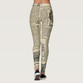Leggings Motifs de journaux Vintages uniques (Dos)