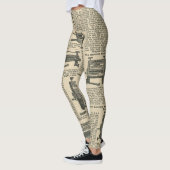 Leggings Motifs de journaux Vintages uniques (Gauche)