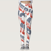 Leggings Motifs de l'AMÉRIQUE diagonale pour 4 jui (Devant)