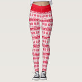 Leggings Motifs de Noël rouge (Devant)