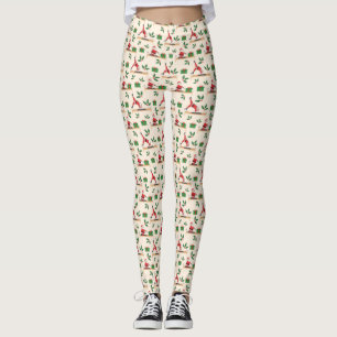 Leggings Motifs de Noël sans couture Pilates Reformer Santa