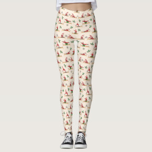 Leggings Motifs de Noël sans couture Pilates Reformer Santa