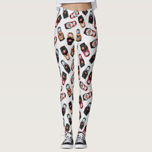 Leggings Motifs de poupée d'imbrication (Devant)