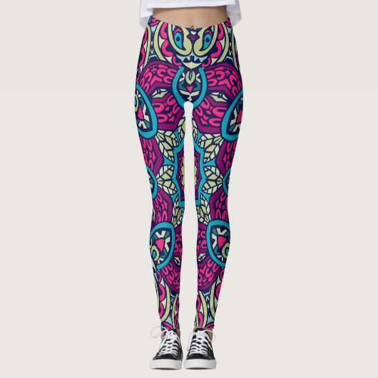 Leggings Motifs de scrapbook arabesque (Devant)
