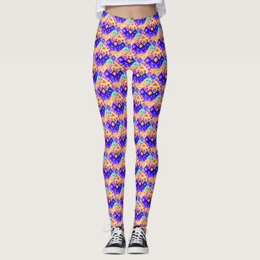Leggings Motifs de triangles colorés fous mignons (Devant)