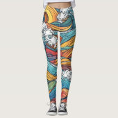 Leggings Motifs de vague (Devant)