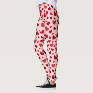 Leggings Motifs des Coeurs de Valentine