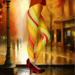 Leggings Motifs du concepteur à rayures multicolor