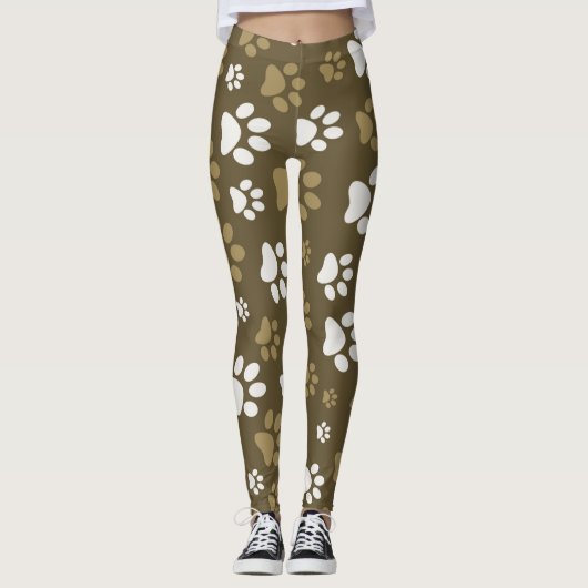 Leggings Motifs Empreintes de pattes pour femmes (Devant)