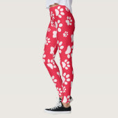 Leggings Motifs Empreintes de pattes rouges et bla (Gauche)