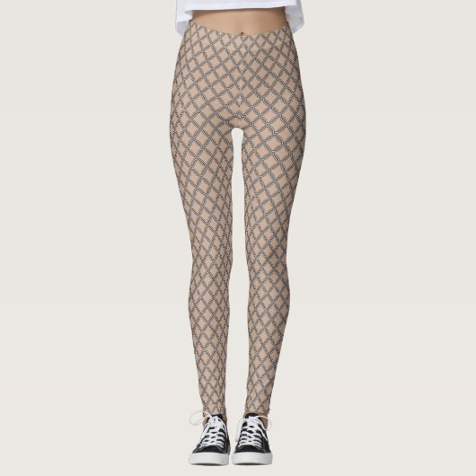 Leggings Motifs en argent Chainmail médiéval (Devant)