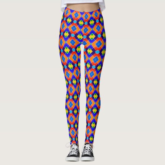 Leggings motifs en diamant coloré (Devant)