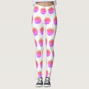 Leggings Motifs en fleurs roses