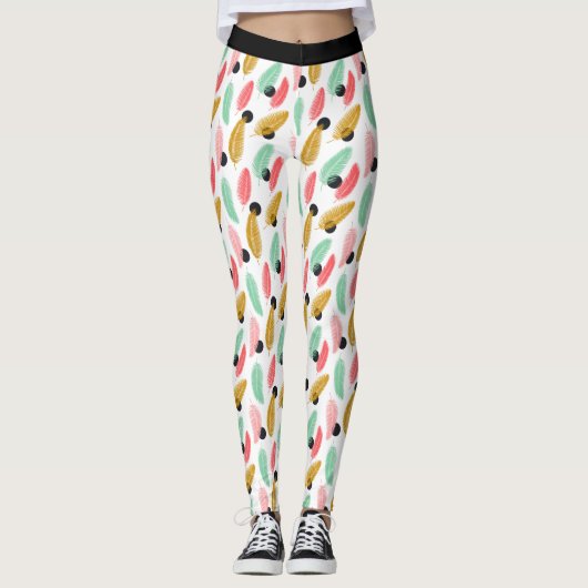 Leggings Motifs Feuilles Tropical (Devant)
