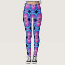 Leggings Motifs fractés de néon cosmique