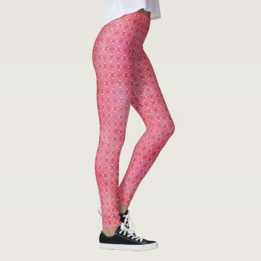 Leggings Motifs géométriques roses et blancs amusa (Droite)
