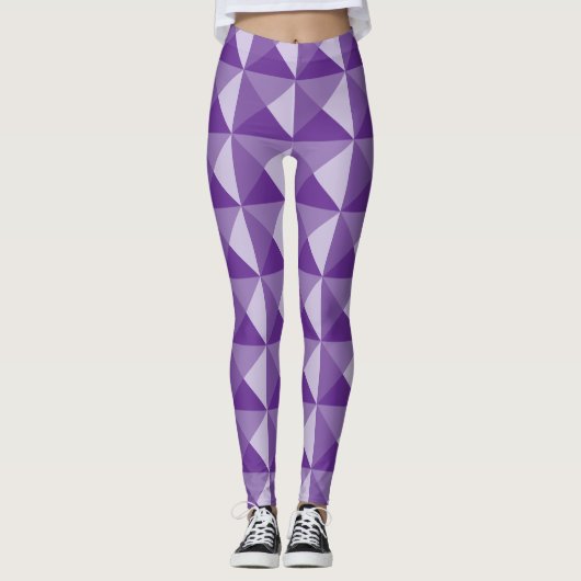 Leggings Motifs géométriques violets (Devant)