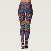 Leggings Motifs géométriques Zigzag en couleur complète (Dos)