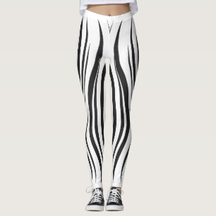 Leggings Motifs Gras Zebra Stripe