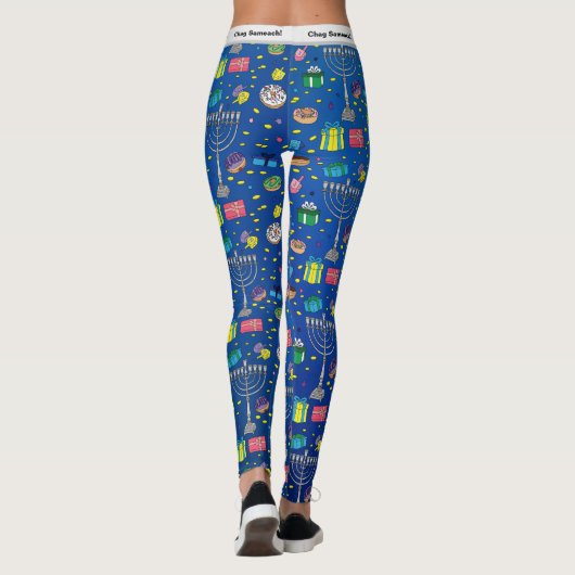Leggings Motifs Hanoukka personnalisés (Dos)