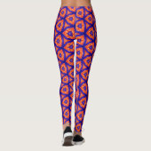 Leggings Motifs italiens orange et violet (Dos)