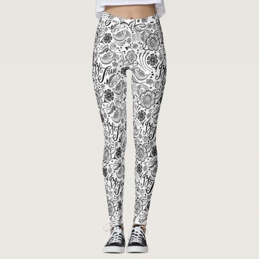 Leggings Motifs noirs blancs (Devant)