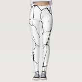 Leggings motifs noirs blancs kintsugi (Devant)