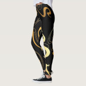 Leggings Motifs noirs d'or (Gauche)