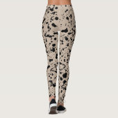 Leggings Motifs noirs et beiges Abstraits (Dos)