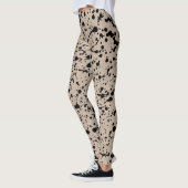 Leggings Motifs noirs et beiges Abstraits (Gauche)