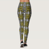 Leggings Motifs noirs et or Funky Aztec ♥ (Dos)