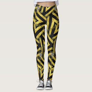 Leggings Motifs noirs et or Funky Zebra ♥