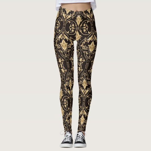 Leggings Motifs noirs simples et élégants (Devant)