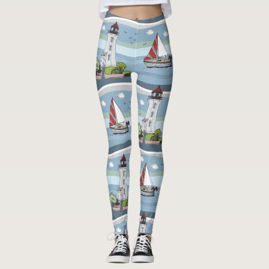 leggings Motifs océaniques (Devant)