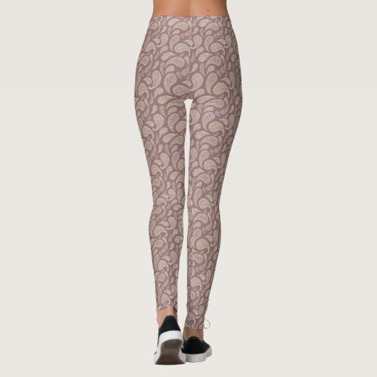 Leggings Motifs Redwood-Cream Paisley (Dos)