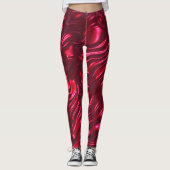 Leggings Motifs satinés rouges - Joli (Devant)