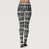 Leggings Motifs tirés par la main noirs et blancs de (Dos)
