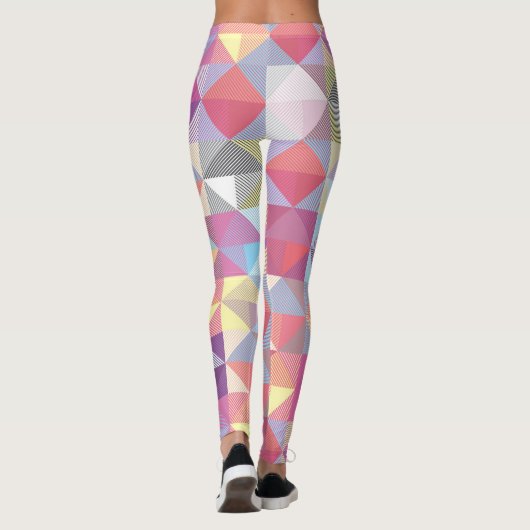Leggings Motifs Triangles multicolores (Dos)
