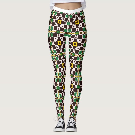 Leggings Motifs tribaux hexagonaux tendance (Devant)
