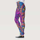 Leggings Motifs tribaux psychédéliques - Vibrant B (Gauche)