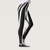 Leggings Motifs verticaux en noir et blanc Zebra (Droite)