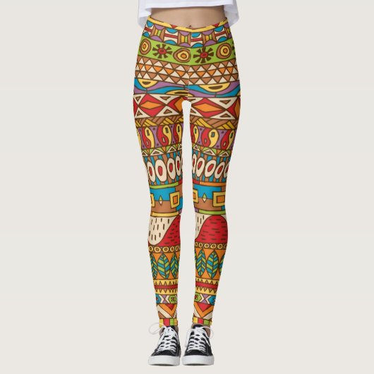 Leggings Motifs vintages africains  (Devant)