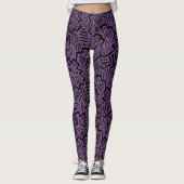 Leggings Motifs violets et noirs (Devant)