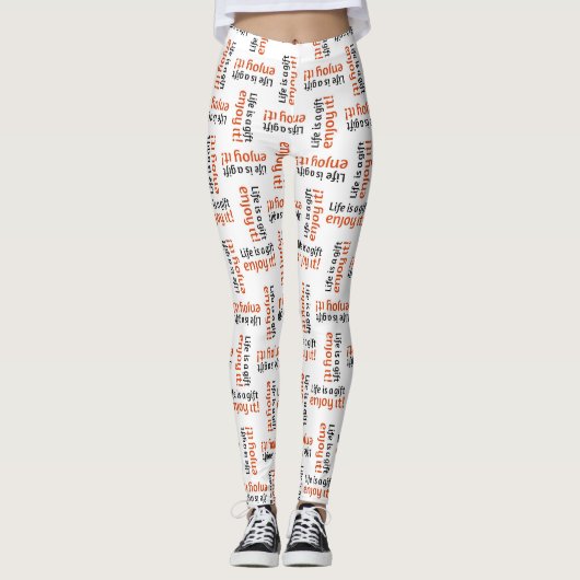 Leggings Motivation expression typographique motif motif (Devant)