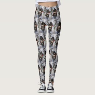 Leggings Moto à chiens de Terre-Neuve Noël