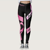 Leggings Mots d'alimentation rose ruban Personnalisez le Mo (Devant)
